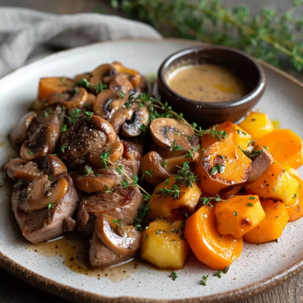 Emincé-de-veau-à-la-julienne-de-carottes-et-aux-champignons